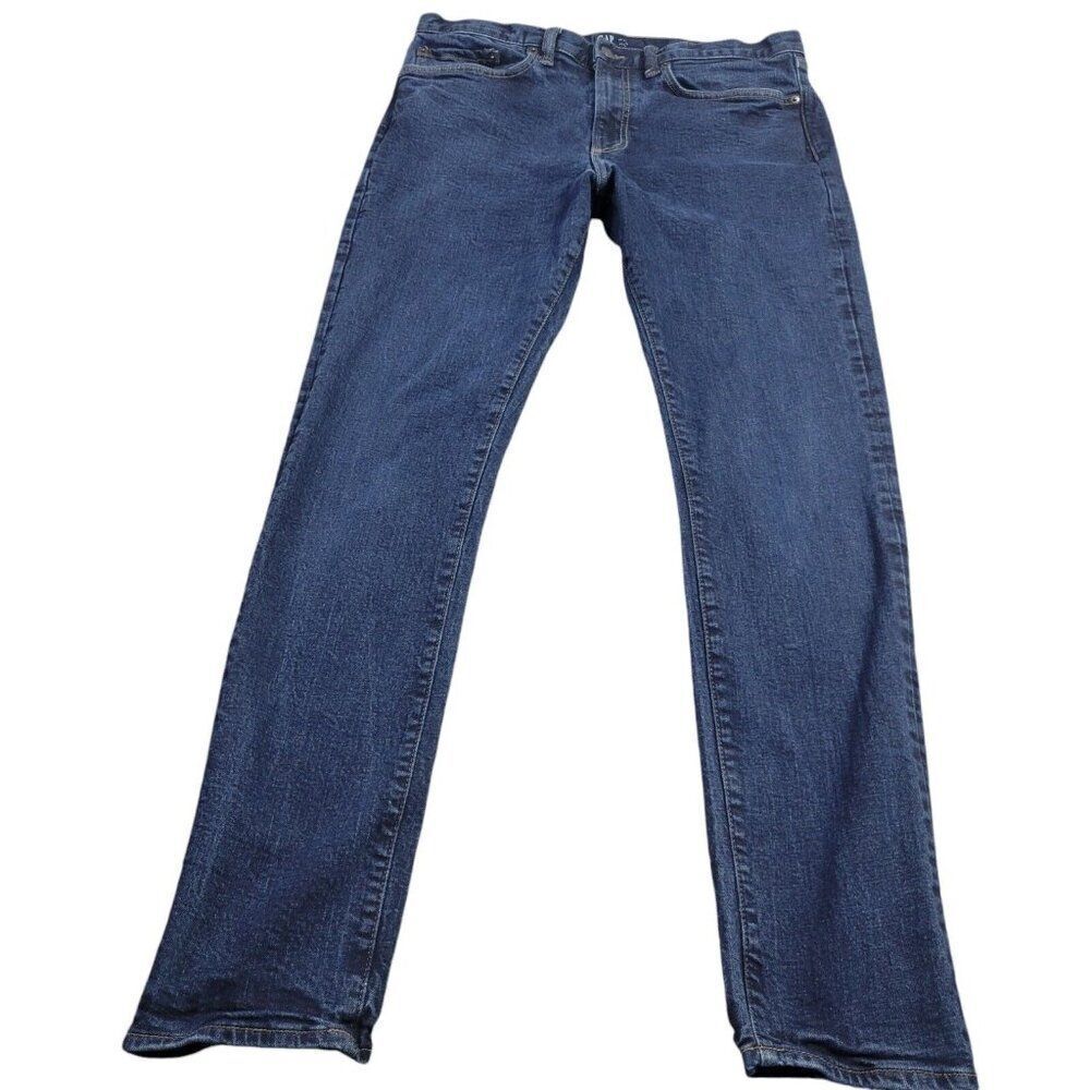 GAP Jeans Mens 34x32.5 Tag 34x34 Slim Fit Denim Dark Wash